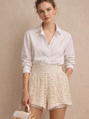 TOPSHOP Crochet Lace Boho Shorts Coachella Cottagecore Festival